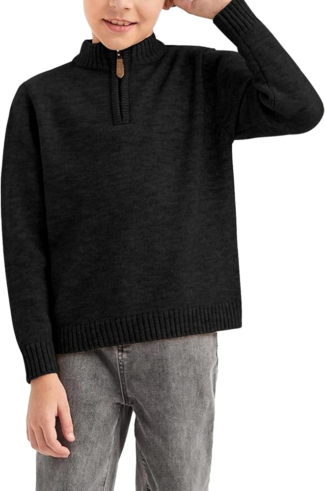 トップス paperboy sweat XL Amazon.com: GAMISOTE Boys Sweater Quarter Zip Up Chunky Knit Mock